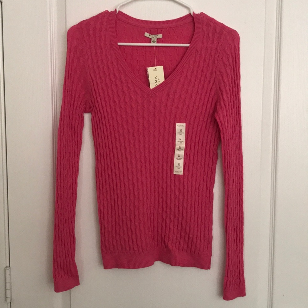 Sonoma cable knit long sleeve v neck